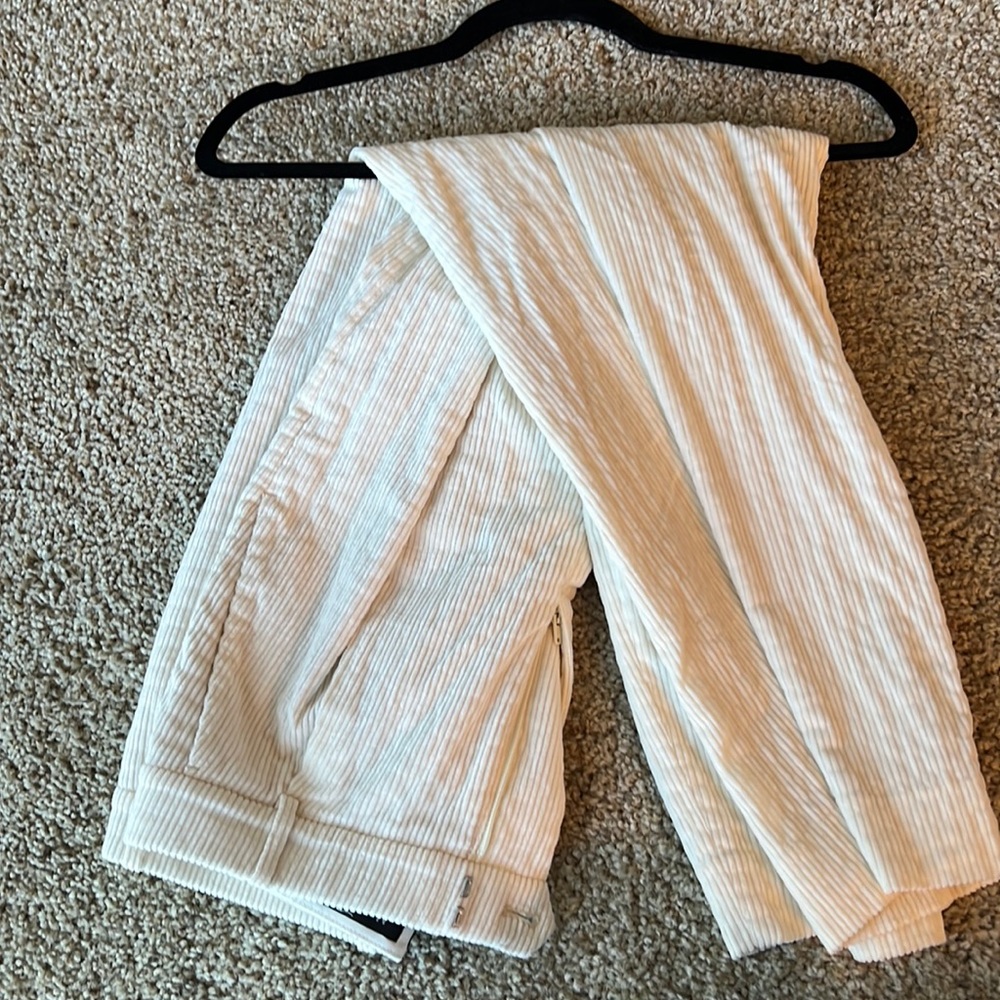 White corduroy pants